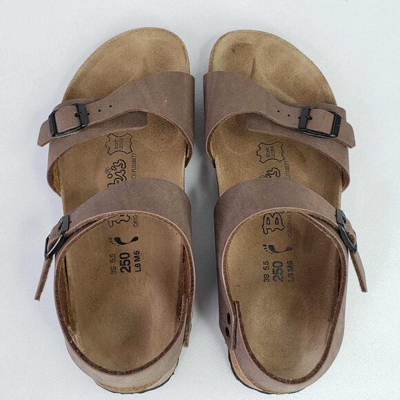 Birkenstock Rio Ankle Strap Sandals Womens Size 39 US 8 Brown Leather Shoe - Picture 4 of 9